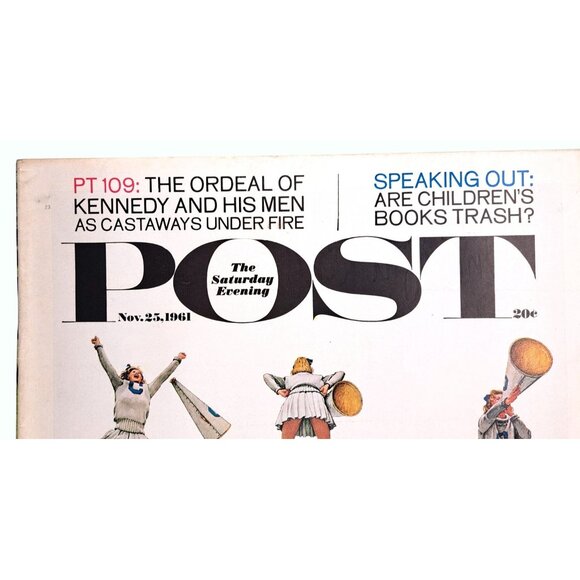 Vintage Saturday Evening Post Magazine Nov 25 1961 Cheerleader Kennedy Ads Salem - Picture 2 of 16